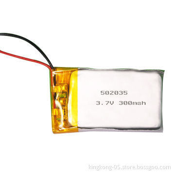 Li-po Rechargeable Battery, 502035 3.7V, 300mAh Capacity